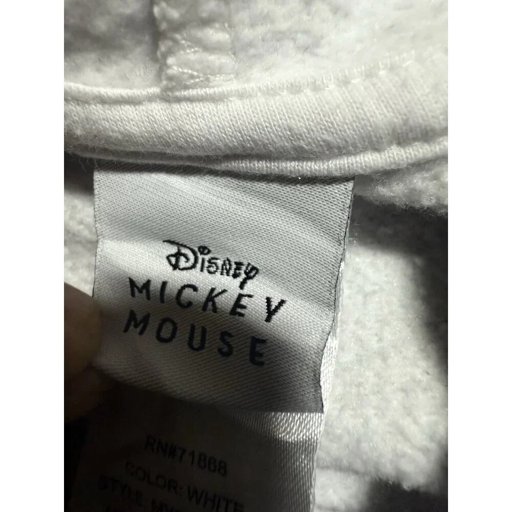 Disney Afghan Micky Mouse Sweatshirt Mens Size XS White Pullover‎ Hoodie